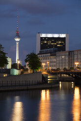 Germany, Berlin, view to lighted television tower - WIF03441