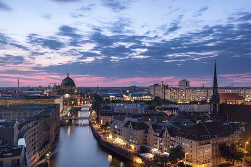 Germany, Berlin, elevated city view at morning twilight - SPPF00002