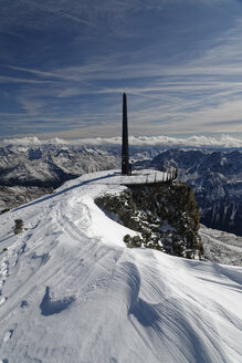 Österreich, Tirol, Ötztal, Sölden, Aussichtsplattform Schwarze Schneid mit Obelisk - GFF01043