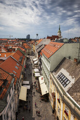 Slovakia, Bratislava, Old Town, view over historic houses and Michalska Street - ABOF00294