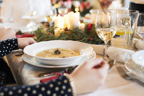 Vorspeise beim Weihnachtsessen, lizenzfreies Stockfoto