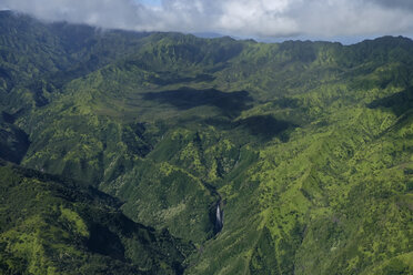 USA, Hawaii, Kauai, Waimea Canyon, aerial view - HLF01036