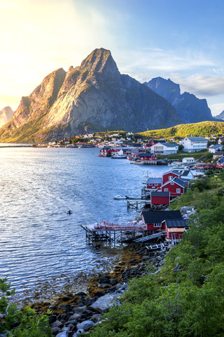 Norwegen, Lofoten, Moskenesoy, Reine, lizenzfreies Stockfoto