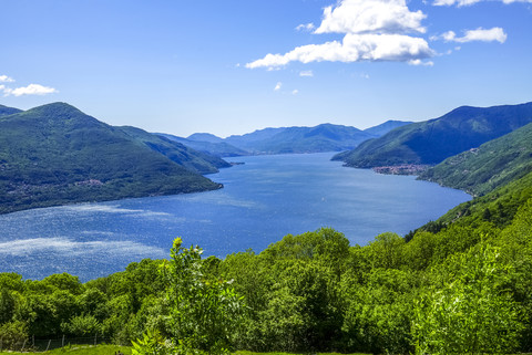 Switzerland, Ticino, View to Lago Maggiore stock photo