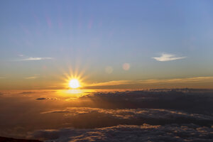 USA, Hawaii, Big Island, Haleakala National Park, sunset - HLF01039