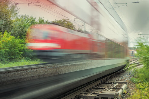 Germany, two driving regional trains - FRF00587