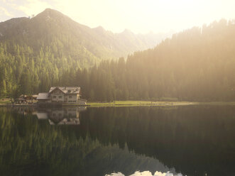 Italy, Trentino, Rendena valley, Lake Nambino at sunset - LOMF00629