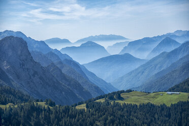 Italien, Trentino, Rendena-Tal, Morgennebel - LOMF00660