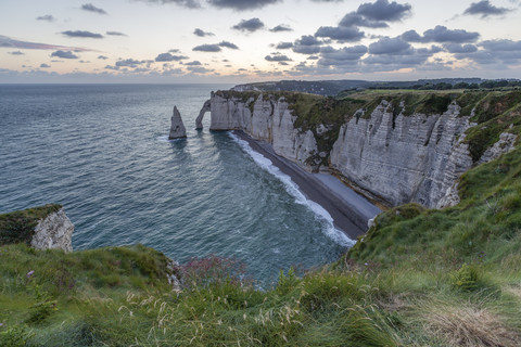 Frankreich, Normandie, Etretat, Steilküste, lizenzfreies Stockfoto