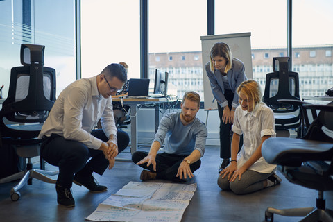 Business team brainstorming in office stock photo