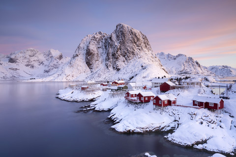 Norwegen, Lofoten, Hamnoy, lizenzfreies Stockfoto