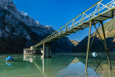 Switzerland, Canton of Glarus, Kloen Valley, Lake Kloentalersee, overflow - STSF01353