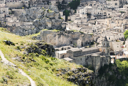 Italy, Basilicata, Matera, Church San Pietro Caveoso at historical cave dwelling, Sassi di Matera - CSTF01472