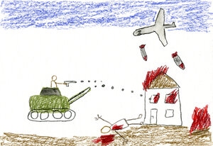 Kinderzeichnung vom Krieg - CMF00731