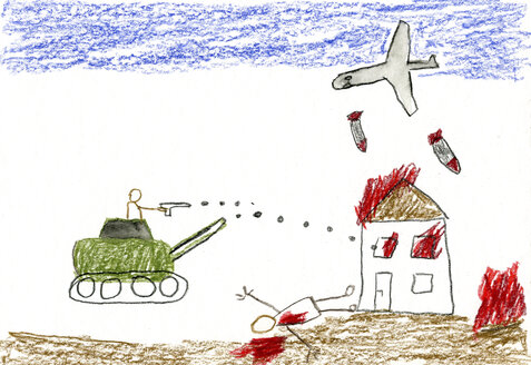 Children's drawing of war - CMF00731