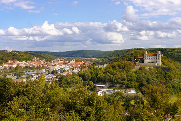 Germany, Bavaria, Altmuehl Valley, Eichstaett, townscape with Castle Saint Willibald - SIEF07581