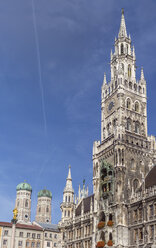 Germany, Bavaria, Munich, Marian column and Frauenkirche and new town hall - MMAF00200