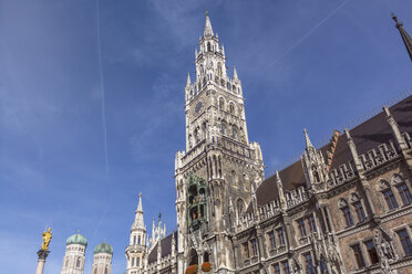 Germany, Bavaria, Munich, Marian column and Frauenkirche and new town hall - MMAF00201