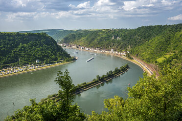 Germany, Rhineland-Palatinate, Upper Middle Rhine Valley, View of Kaub - PUF00898