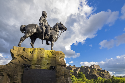 Großbritannien, Schottland, Edinburgh, Castle Rock, Edinburgh Castle, Soldatendenkmal The Royal Scot Greys, lizenzfreies Stockfoto