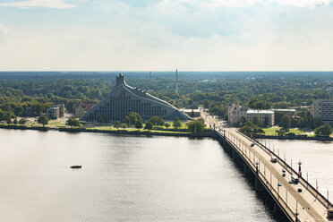 Latvia, Riga, National Library of Latvia and Daugava river - CSTF01476