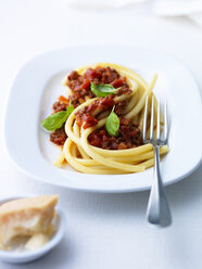 Macaroni with bolognese sauce on a plate - PPXF00141