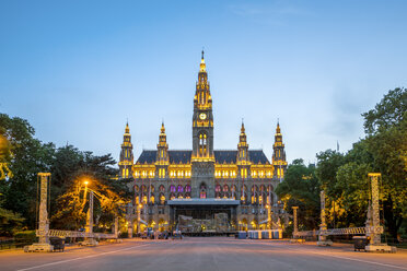 Austria, Vienna, Town Hall, blue hour - PUF00936