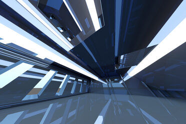 Blauer futuristischer Raum, 3D Rendering - SPCF00261