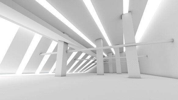 Weißer futuristischer Raum, 3D Rendering - SPCF00262