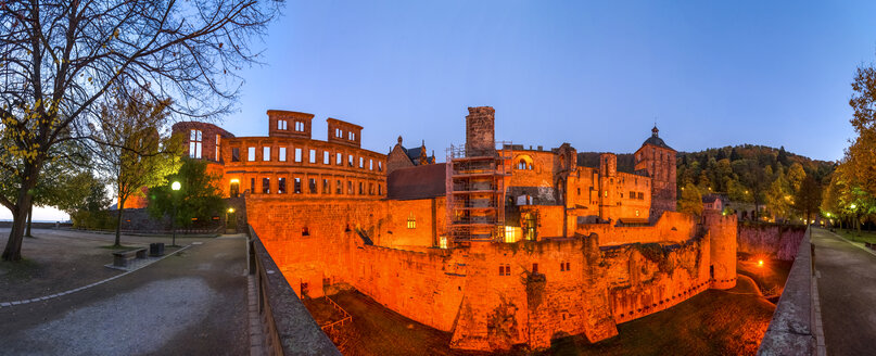 Deutschland, Baden-Württemberg, Heidelberg, Heidelberger Schloss, Blaue Stunde - PUF00944