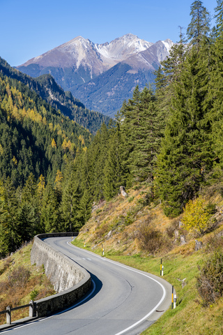 Switzerland, Grisons, Albula Valley, Albula Pass road stock photo