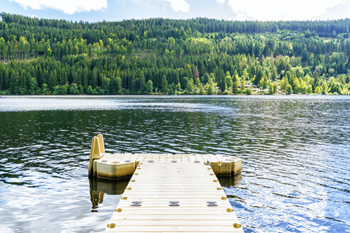 Germany, Lake Titisee, landscape with jetty - KIJF01718