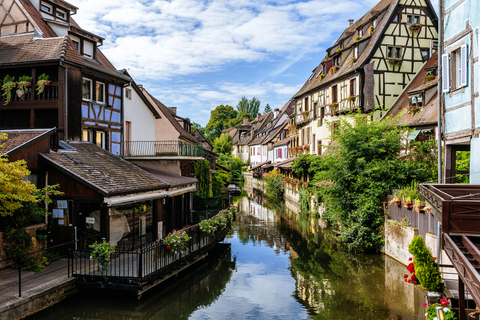 France, Colmar, half-timbered houses in Little Venice stock photo