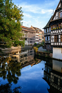 France, Strasbourg, half-timbered houses at river III - KIJF01729