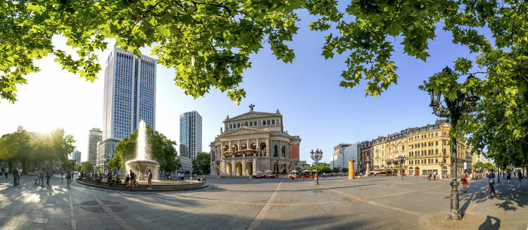 Germany, Hesse, Frankfurt, Panoramic view of Old Opera - PUF00955