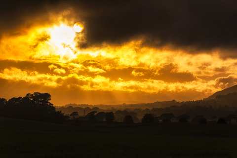 Großbritannien, Schottland, Fife, Sonnenuntergang, lizenzfreies Stockfoto