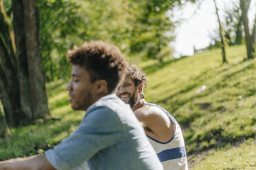 Two friends relaxing in a park - KNSF03165