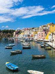 Italy, Campania, Gulf of Naples, Phlegraean Islands, Procida Island, Harbour, Marina di Corricella - AMF05563