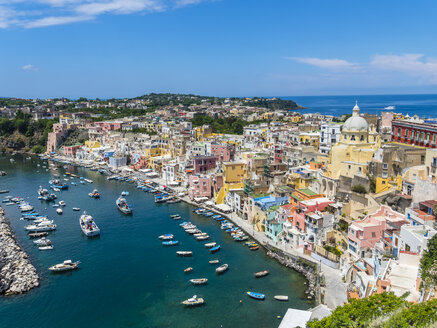 Italy, Campania, Gulf of Naples, Phlegraean Islands, Procida Island, Harbour, Marina di Corricella - AMF05568