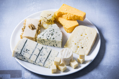 Cheese Platter, different sorts of cheese on plate - MAEF12467