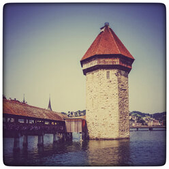 Switzerland, Lucerne, Chapel Bridge and water tower - PUF00987