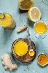 Detox drink, ginger, lemon and orange juice with curcuma and chilli powder - SBDF03422