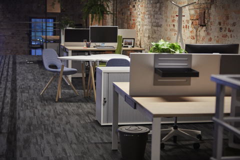 Interior of a modern industrial style loft office stock photo