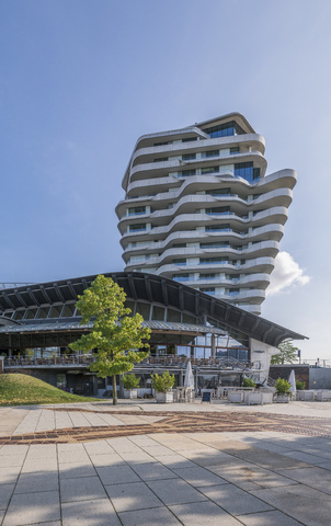 Germany, Hamburg, Marco Polo Terraces and Marco Polo Tower stock photo