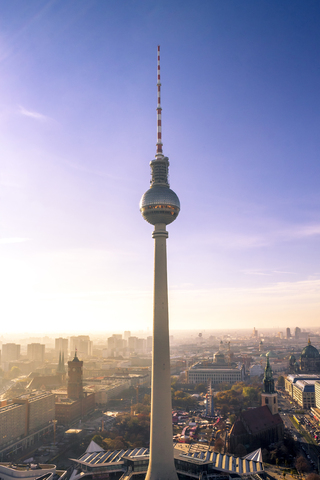 Germany, Berlin, Berlin-Mitte, Berlin TV Tower in the morning stock photo