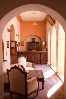 Indien, Rajasthan, Alwar, Heritage Hotel Ram Bihari Palace, Lobby - NDF00730