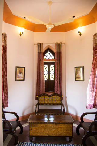 Indien, Rajasthan, Alwar, Heritage Hotel Ram Bihari Palace, lizenzfreies Stockfoto