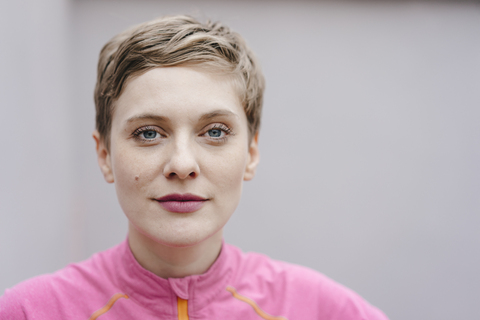 Portrait of confident woman in sportswear stock photo