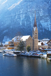 Österreich, Oberösterreich, Salzkammergut, Hallstatt, Hallstätter See, evangelische Kirche - WWF04009