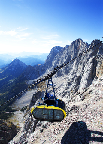 Österreich, Steiermark, Salzkammergut, Dachsteinmassiv, Dachstein-Gletscherbahn, lizenzfreies Stockfoto